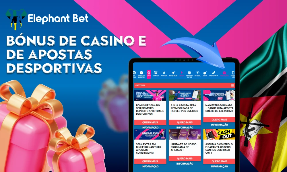 Bónus de Casino e de apostas desportivas