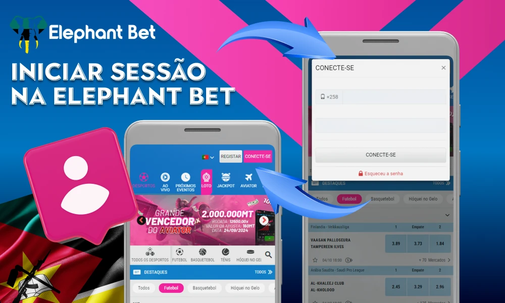 Iniciar sessão na Elephant Bet