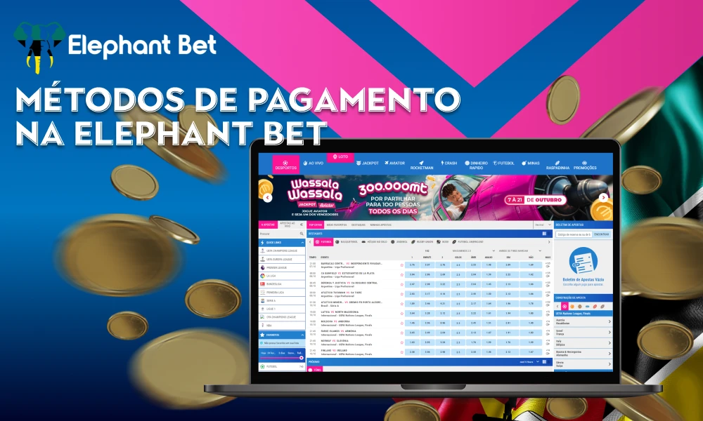 Métodos de pagamento na Elephant Bet