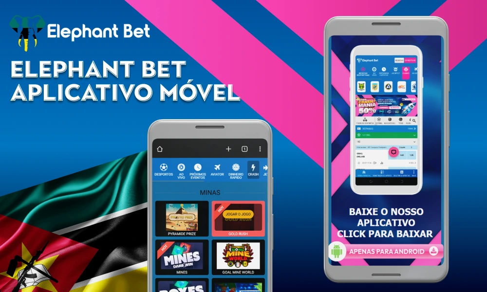 Os jogadores em Moçambique podem fazer o download do aplicativo Elephant Bet no site oficial